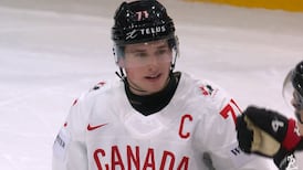 Must See: Celebrini rips home first goal as Canada's captain