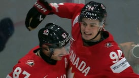 Porter Martone breaks deadlock early in the third period to put Canada in front