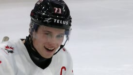 Celebrini snipes home Canada's fourth goal of the third period 