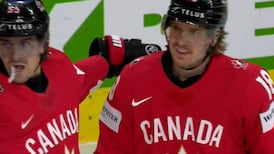 Canada responds off a turnover as Thomas bats in the tying goal 