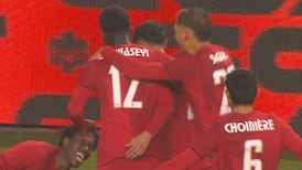 Osorio drills the ball past Nematov to get Canada on the board 